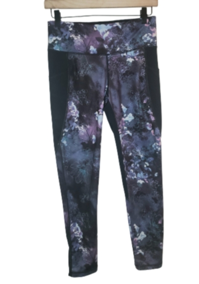 Ideology 7/8 Leggings Purple Floral Print S - Picture 3 of 14
